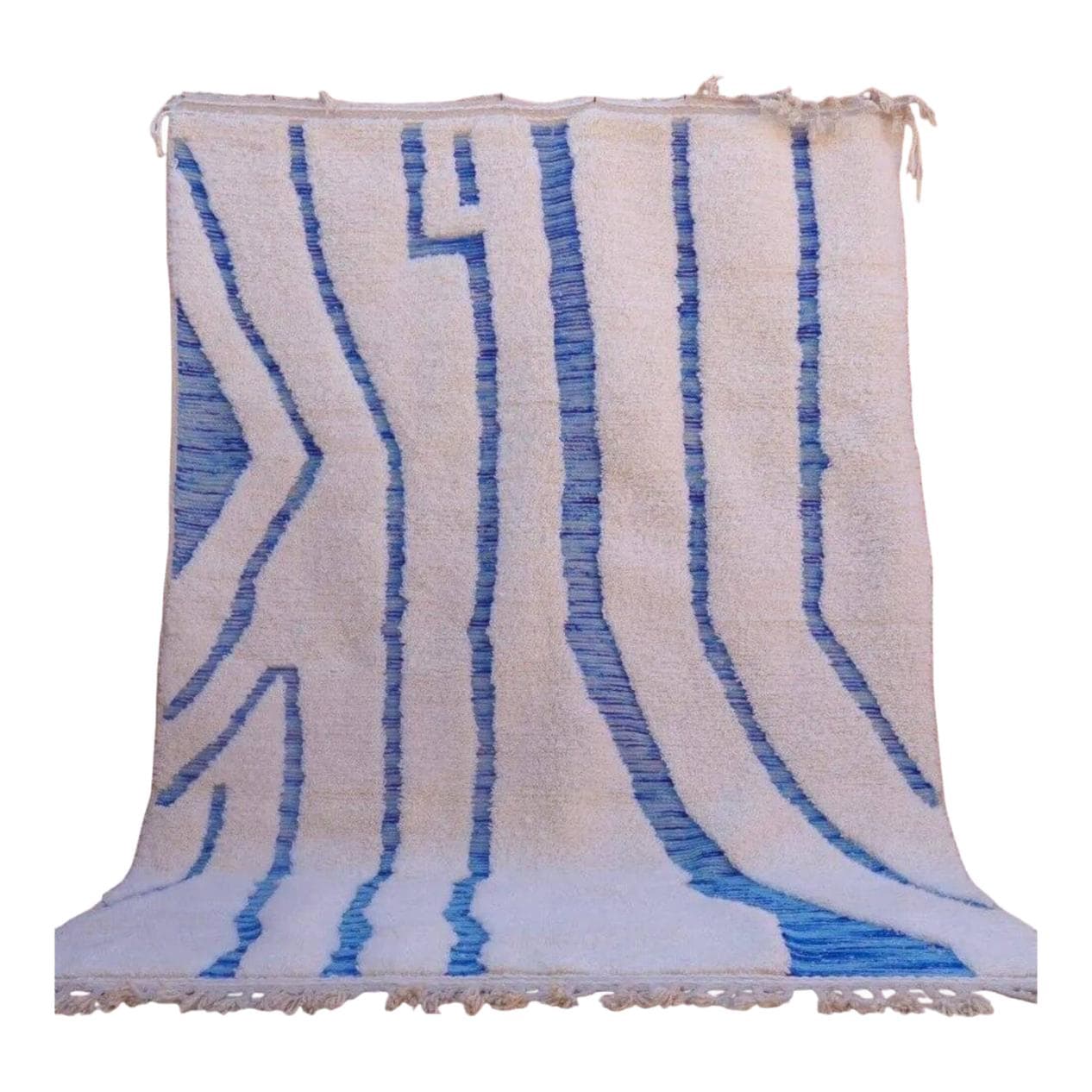 Dywan berberyjski ręcznie tkany wełna 300x200 cm niebieski, Maroko