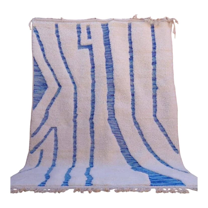 Dywan berberyjski ręcznie tkany wełna 300x200 cm niebieski, Maroko