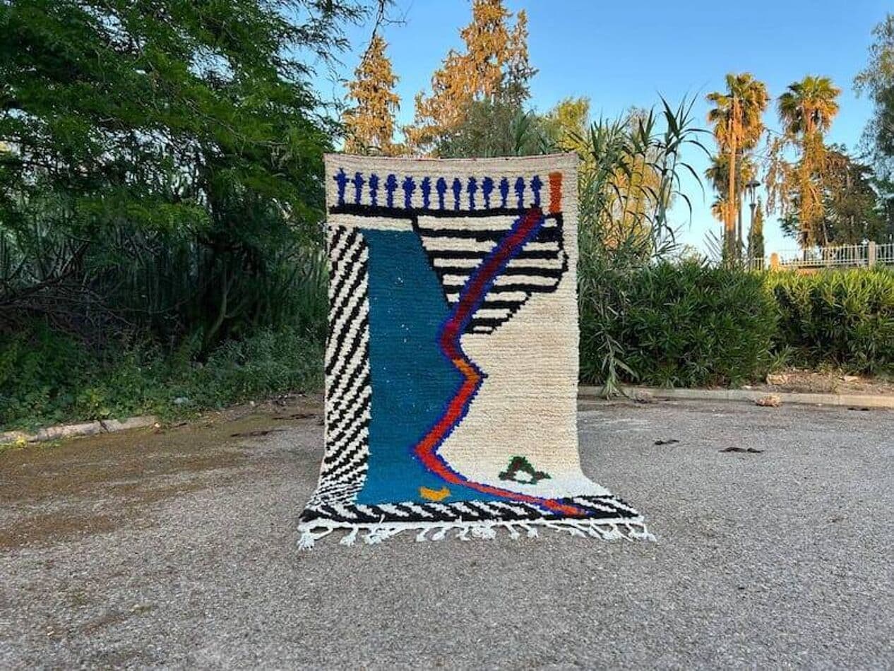 Dywan berberyjski ręcznie tkany wełna 200x300 cm multikolor, Maroko - 209836