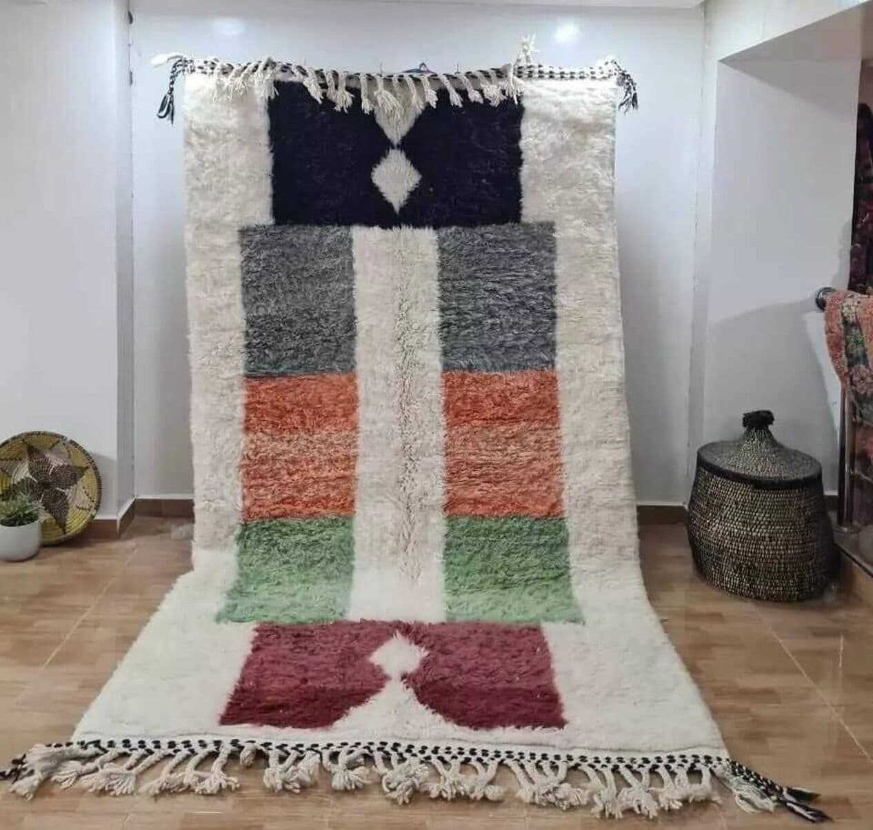 Dywan berberyjski wełniany 200x300 cm multikolor, Maroko - 209823