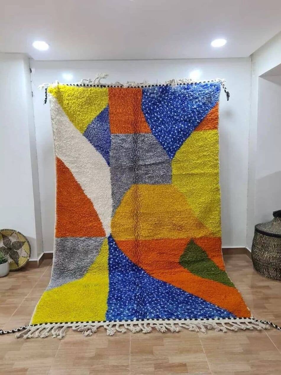 Ręcznie tkany dywan 150x250 cm, wełna, multikolorowy, Maroko - 209810