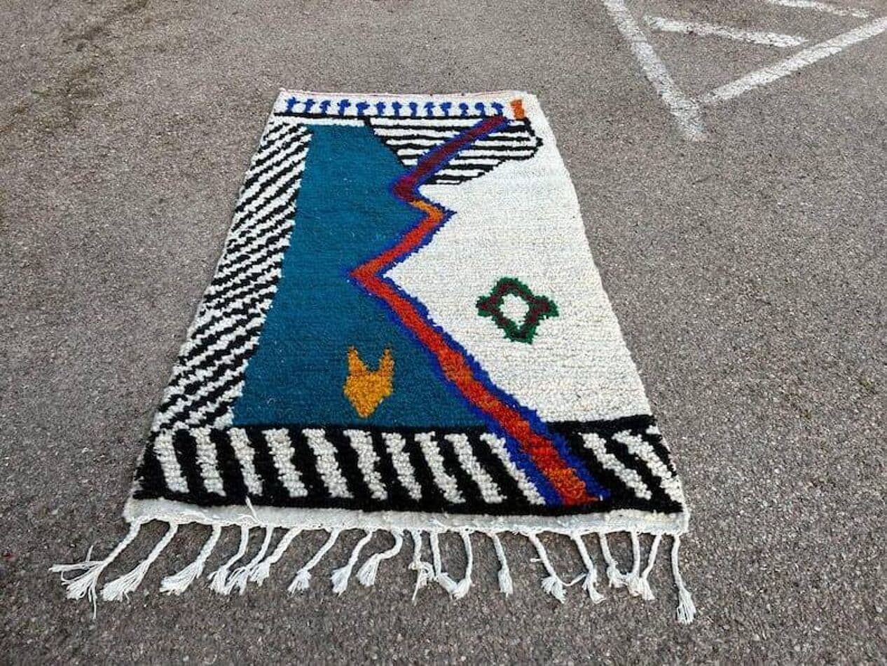 Dywan berberyjski ręcznie tkany wełna 200x300 cm multikolor, Maroko - 209804