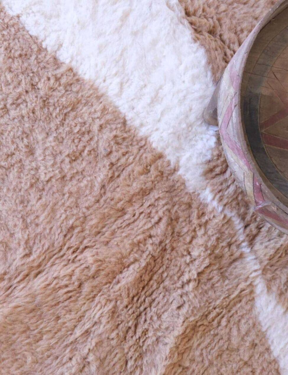 Dywan berberyjski ręcznie tkany wełna 250x150 cm beżowy, Maroko - 209798