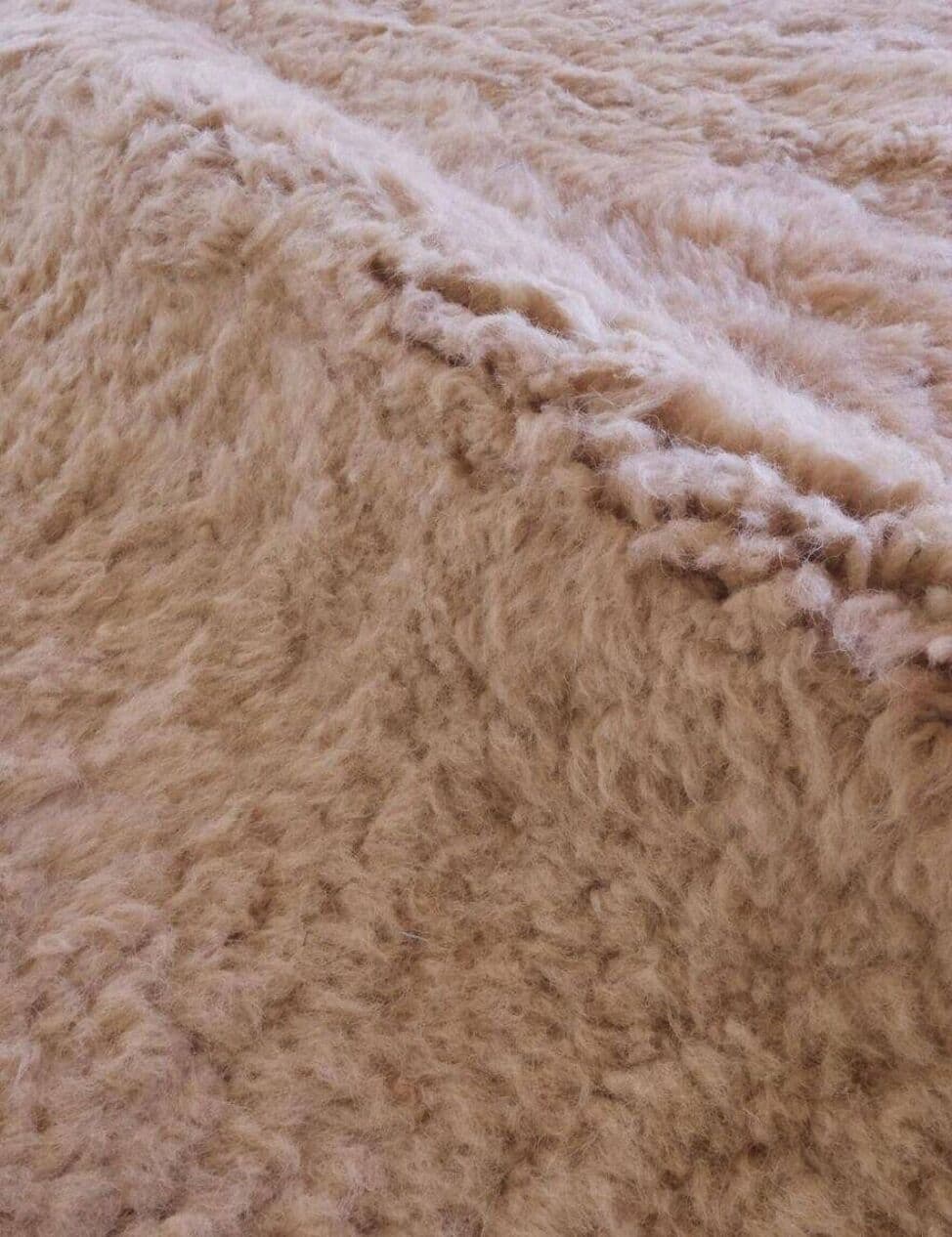 Dywan berberyjski ręcznie tkany wełna 250x150 cm beżowy, Maroko - 209799