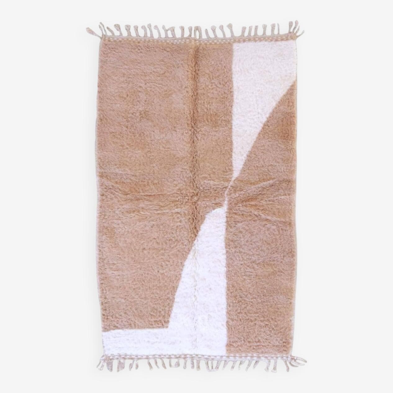 Dywan berberyjski ręcznie tkany wełna 250x150 cm beżowy, Maroko - 209794