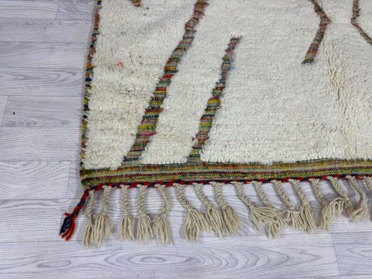 Ręcznie tkany dywan 150x250 cm, wełna, biały, Maroko - 209786