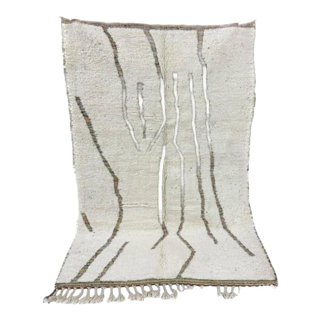 Ręcznie tkany dywan 150x250 cm, wełna, biały, Maroko - WYMIARY