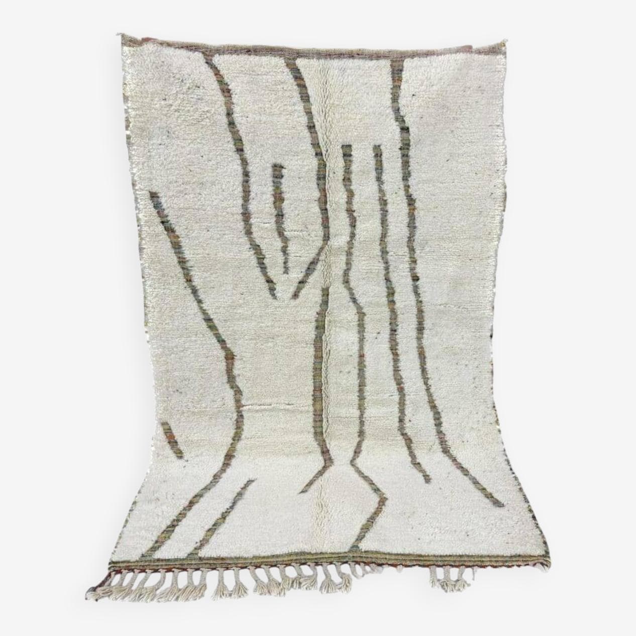 Ręcznie tkany dywan 150x250 cm, wełna, biały, Maroko - 209783