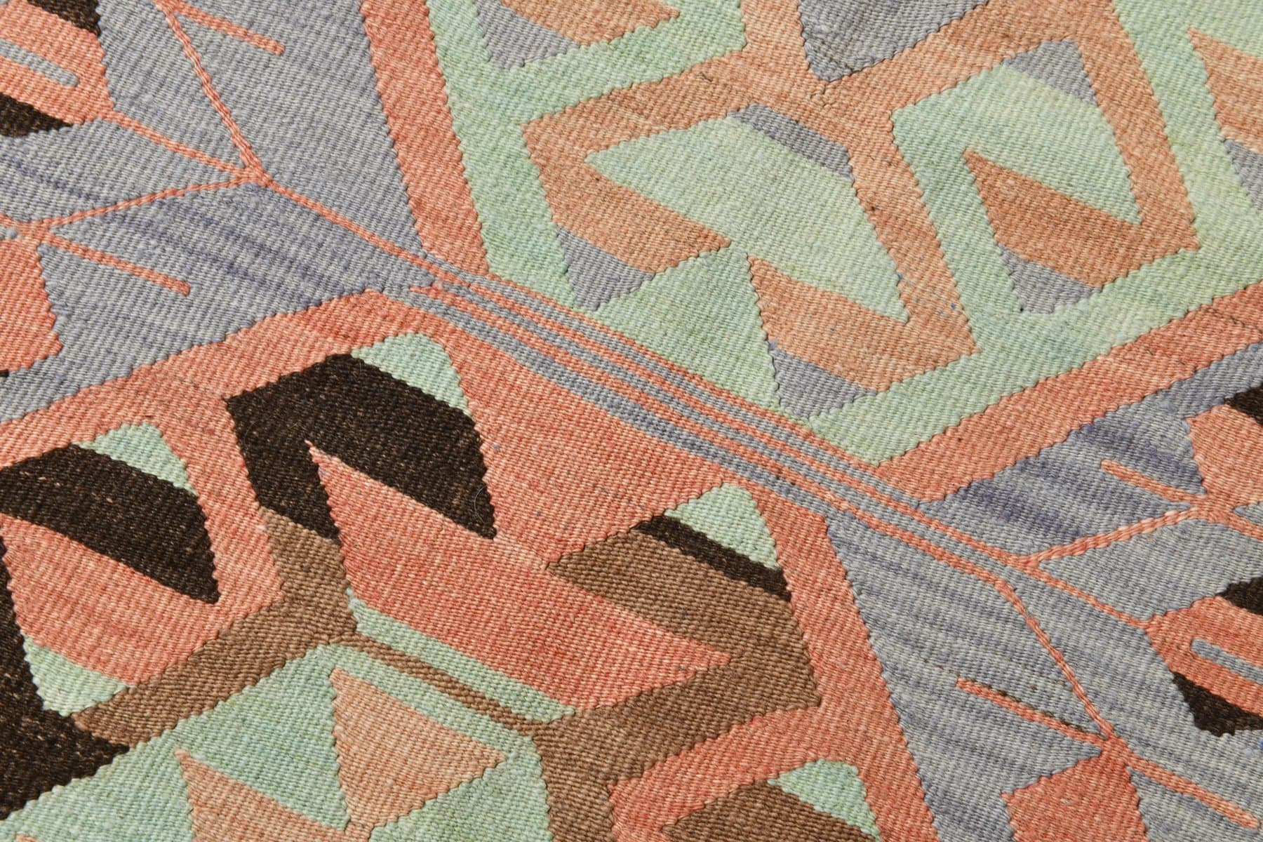 Kilim 168x313 cm, lavender, brown, wool, Turkey, 1970s. - 210204