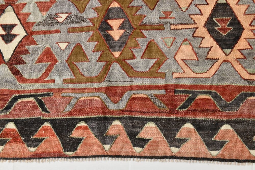 Kilim 292x160 cm, Red, Brown, Wool, 1970s - 210186