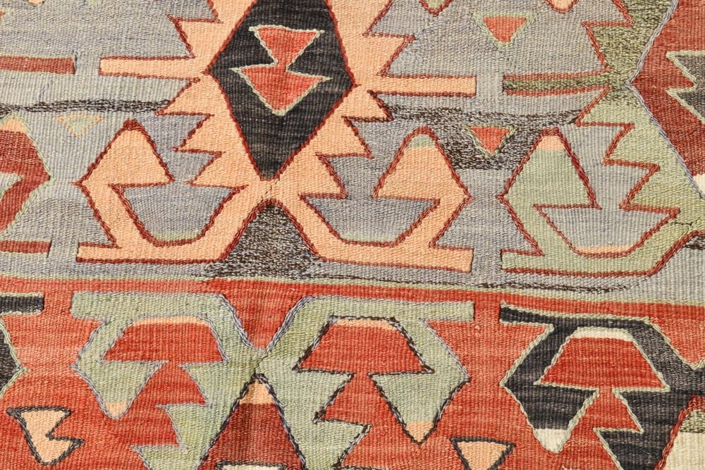 Kilim 292x160 cm, Red, Brown, Wool, 1970s - 210184