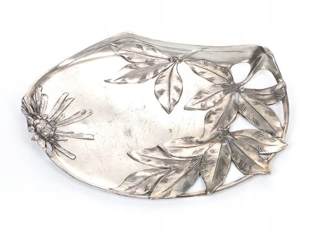 Patera secesyjna, srebro, Bracia Henneberg, Polska, początek XX w. - WYMIARY