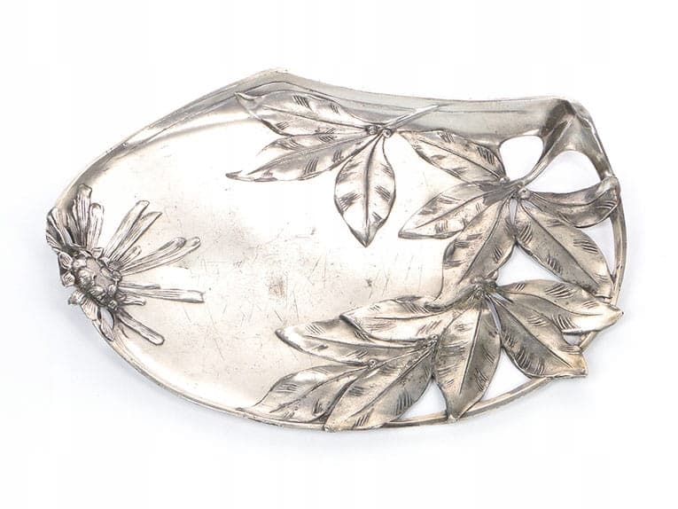 Patera secesyjna, srebro, Bracia Henneberg, Polska, początek XX w.