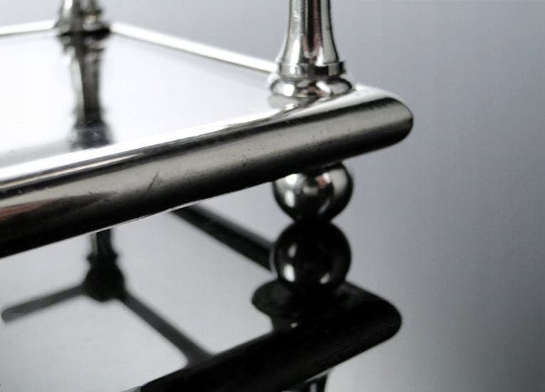 Taca Art Deco, szkło, mosiądz platerowany srebrny, Polska, lata 20. - 210214