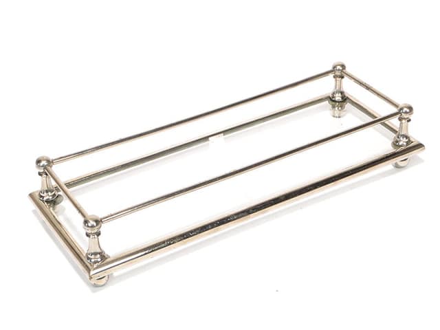 Taca Art Deco, szkło, mosiądz platerowany srebrny, Polska, lata 20. - WYMIARY