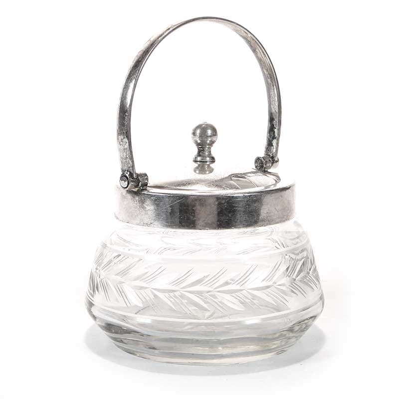 Sugar Bowl Art Deco, Transparent Glass, Sweden, 1930s