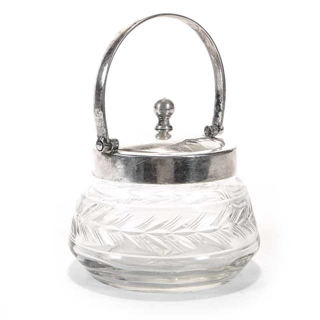 Sugar Bowl Art Deco, Transparent Glass, Sweden, 1930s - DIMENSION