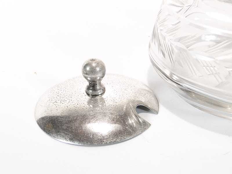 Sugar Bowl Art Deco, Transparent Glass, Sweden, 1930s - 210221