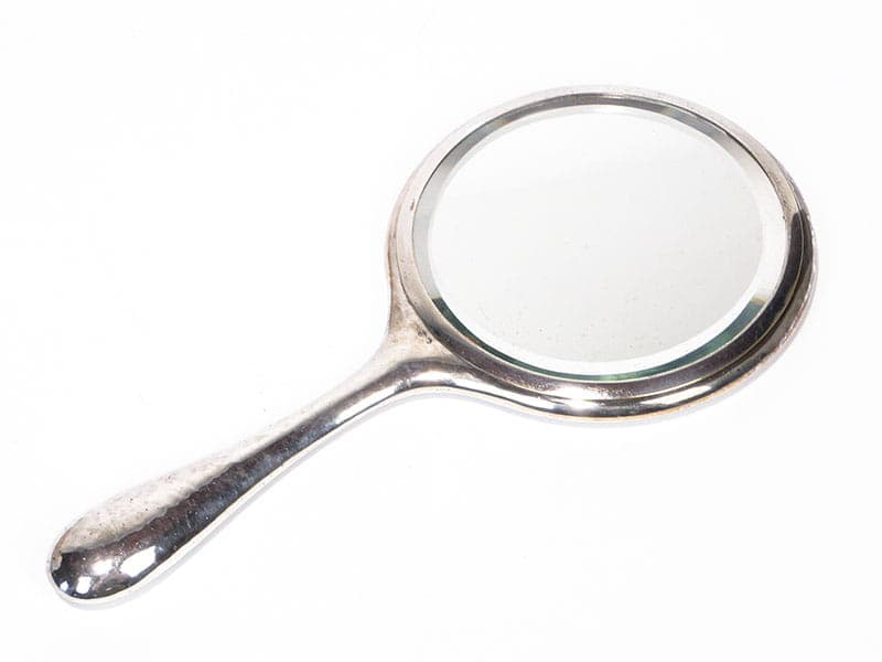 Hand Mirror Art Deco, silver glass, Sweden, 1920s.