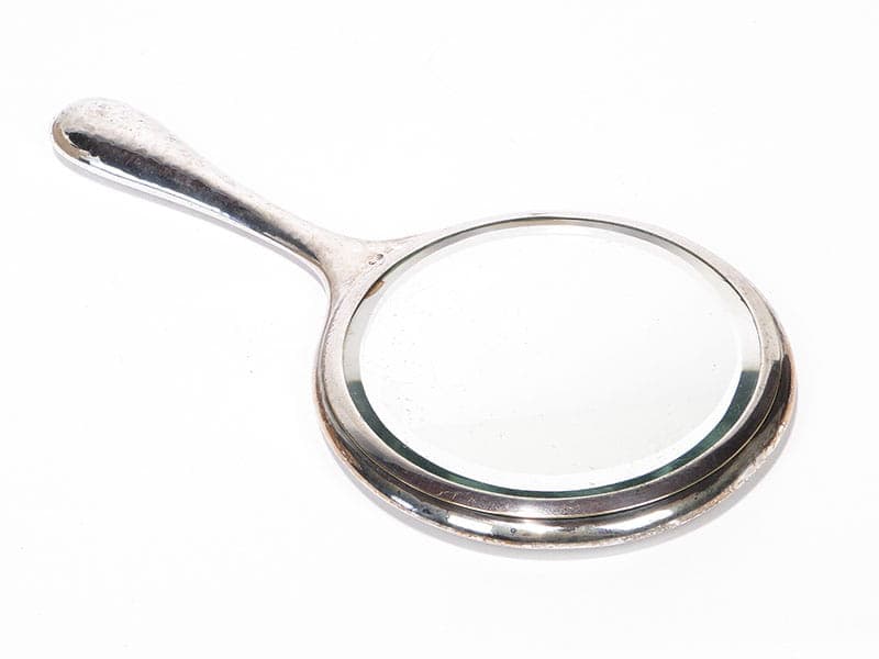 Hand Mirror Art Deco, silver glass, Sweden, 1920s. - 210224