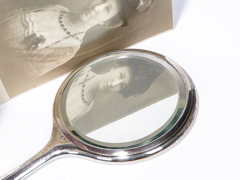 Hand Mirror Art Deco, silver glass, Sweden, 1920s. - 210226