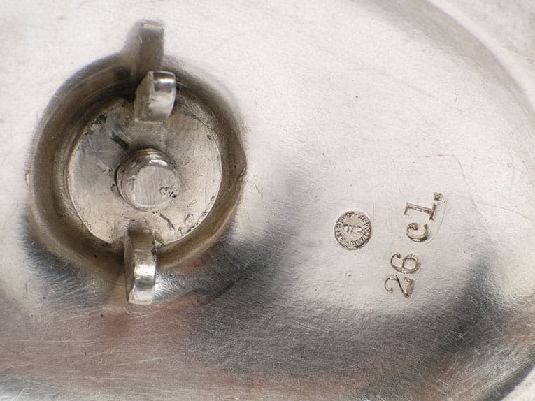 Sosjerka Art déco, srebrny metal, Krupp Berndorf, Niemcy, lata 20. - 210246