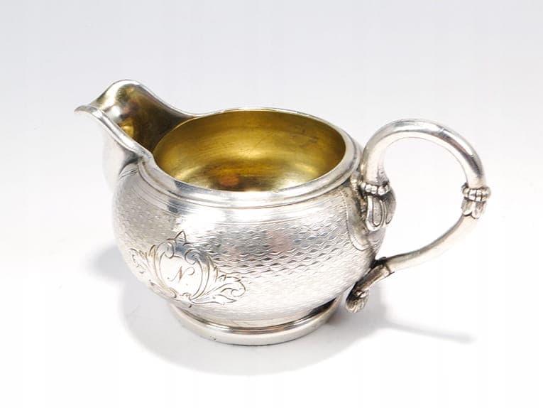 Mlecznik giloszowany, srebrny, mosiądz, Norblin & Ska., Polska, XIX w. - 210291