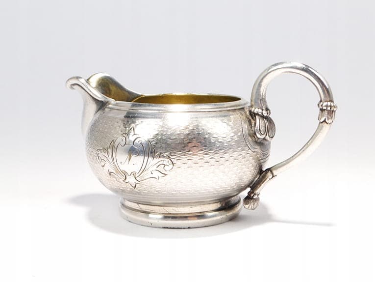 Mlecznik giloszowany, srebrny, mosiądz, Norblin & Ska., Polska, XIX w. - 210290