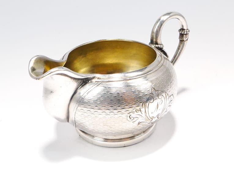 Mlecznik giloszowany, srebrny, mosiądz, Norblin & Ska., Polska, XIX w. - 210292