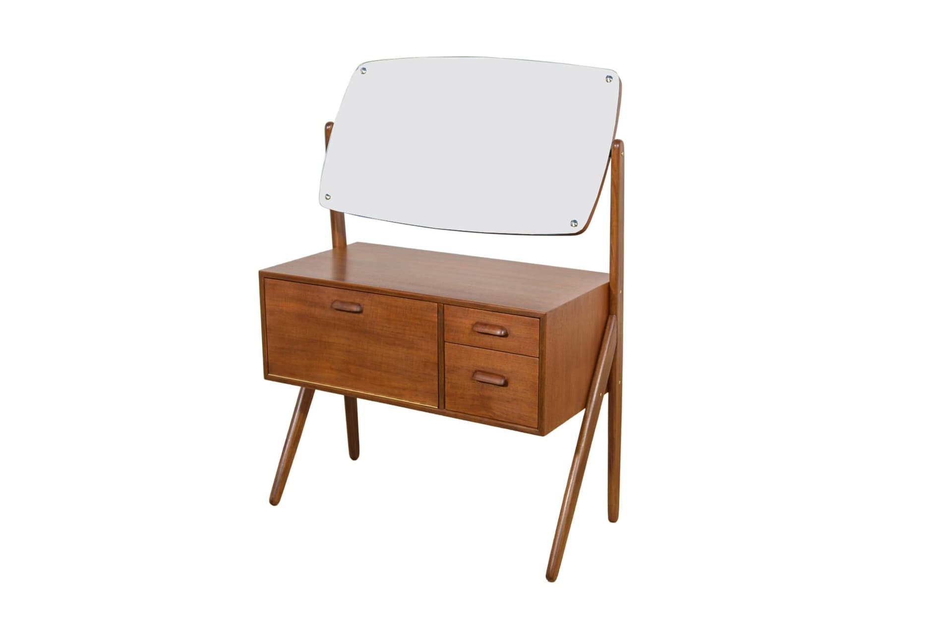 Toaletka, drewno tekowe brązowy, Ølholm Møbelfabrik, Dania, lata 60.