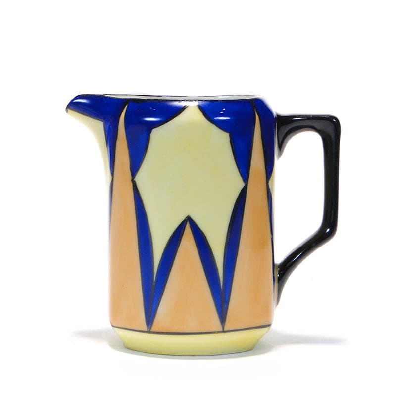 Creamer Art Deco, multicolor porcelain, Bohemia, Czech Republic, 1930s.
