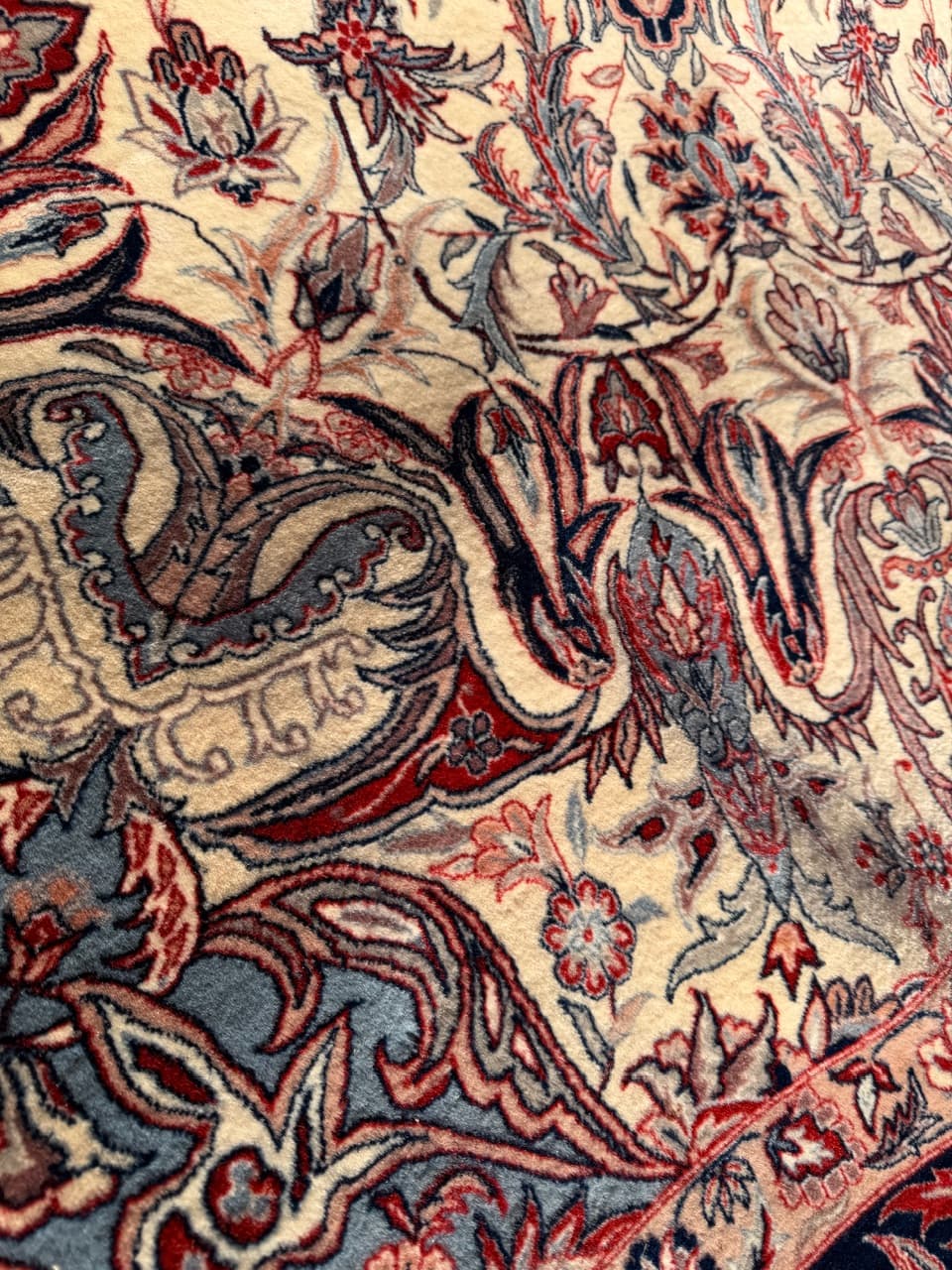 Dywan Isfahan 300x200 cm, beżowy, wełna z jedwabiem, Iran - 210441