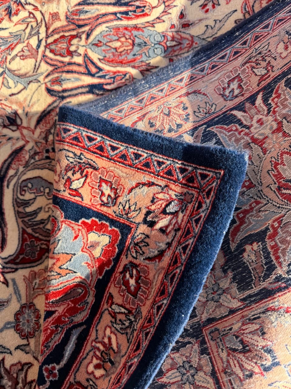 Dywan Isfahan 300x200 cm, beżowy, wełna z jedwabiem, Iran - 210440