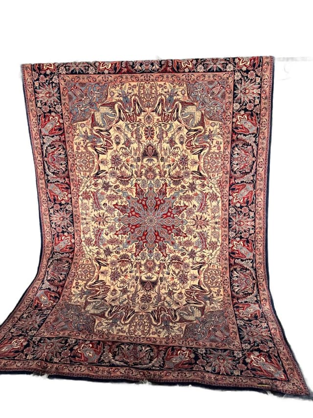 Dywan Isfahan 300x200 cm, beżowy, wełna z jedwabiem, Iran - WYMIARY