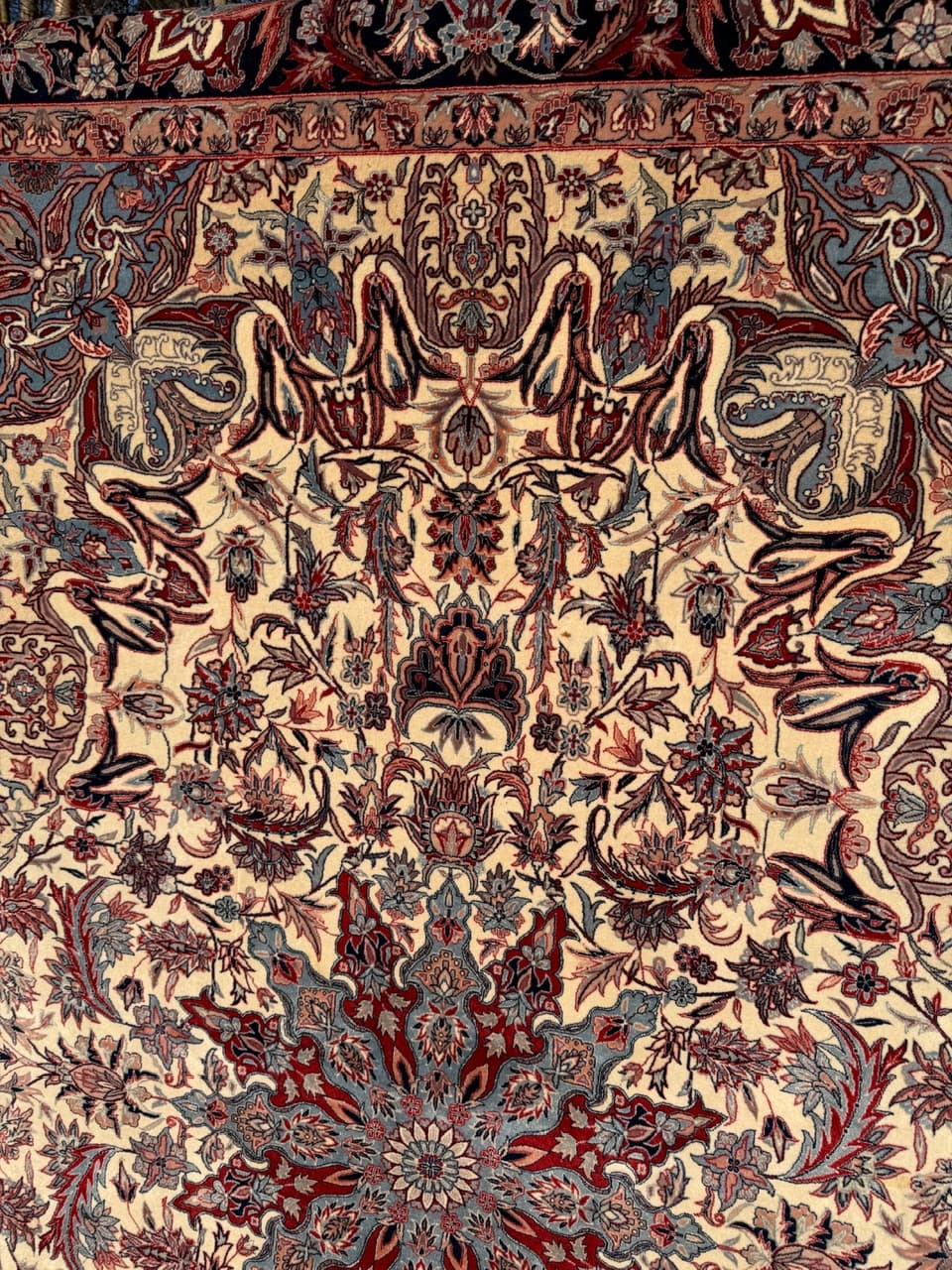 Dywan Isfahan 300x200 cm, beżowy, wełna z jedwabiem, Iran - 210446