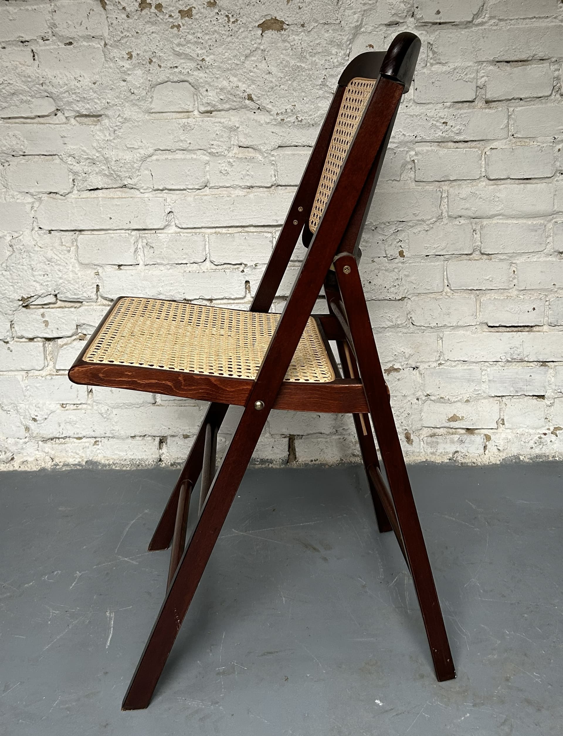 Krzesło składane, brązowy, rattan, lata 70. - 210475