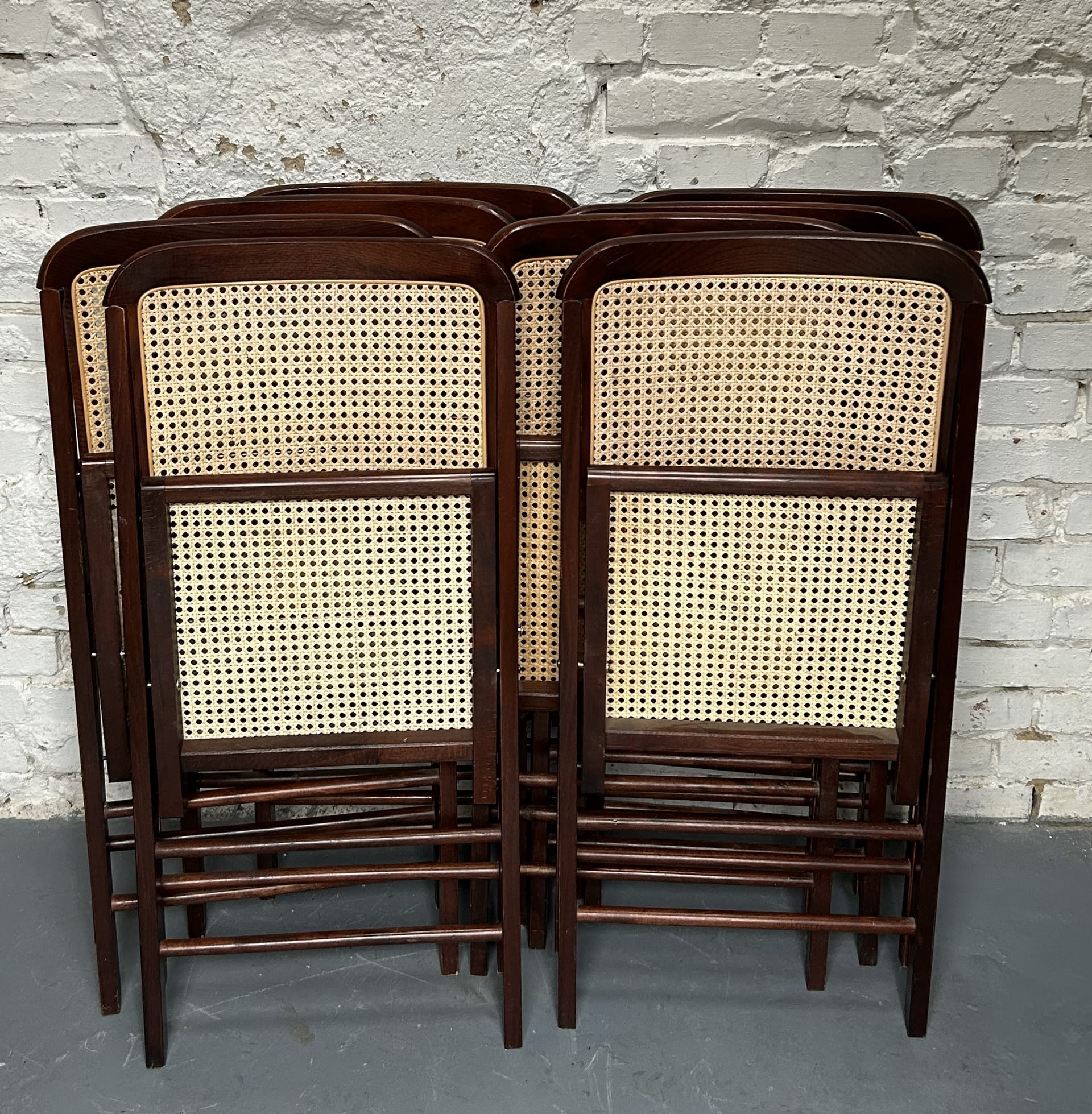 Krzesło składane, brązowy, rattan, lata 70. - 210479