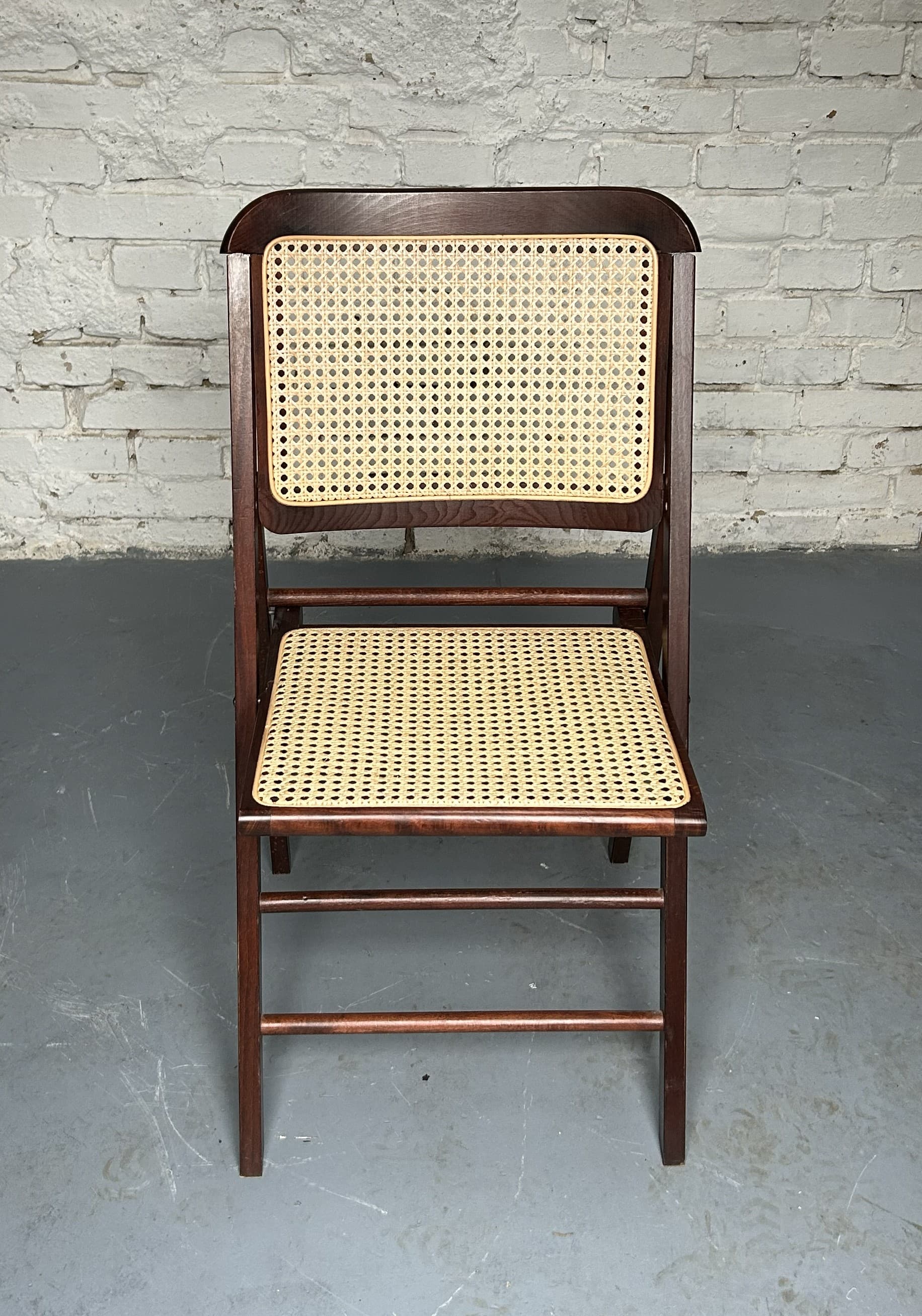 Krzesło składane, brązowy, rattan, lata 70. - 210477