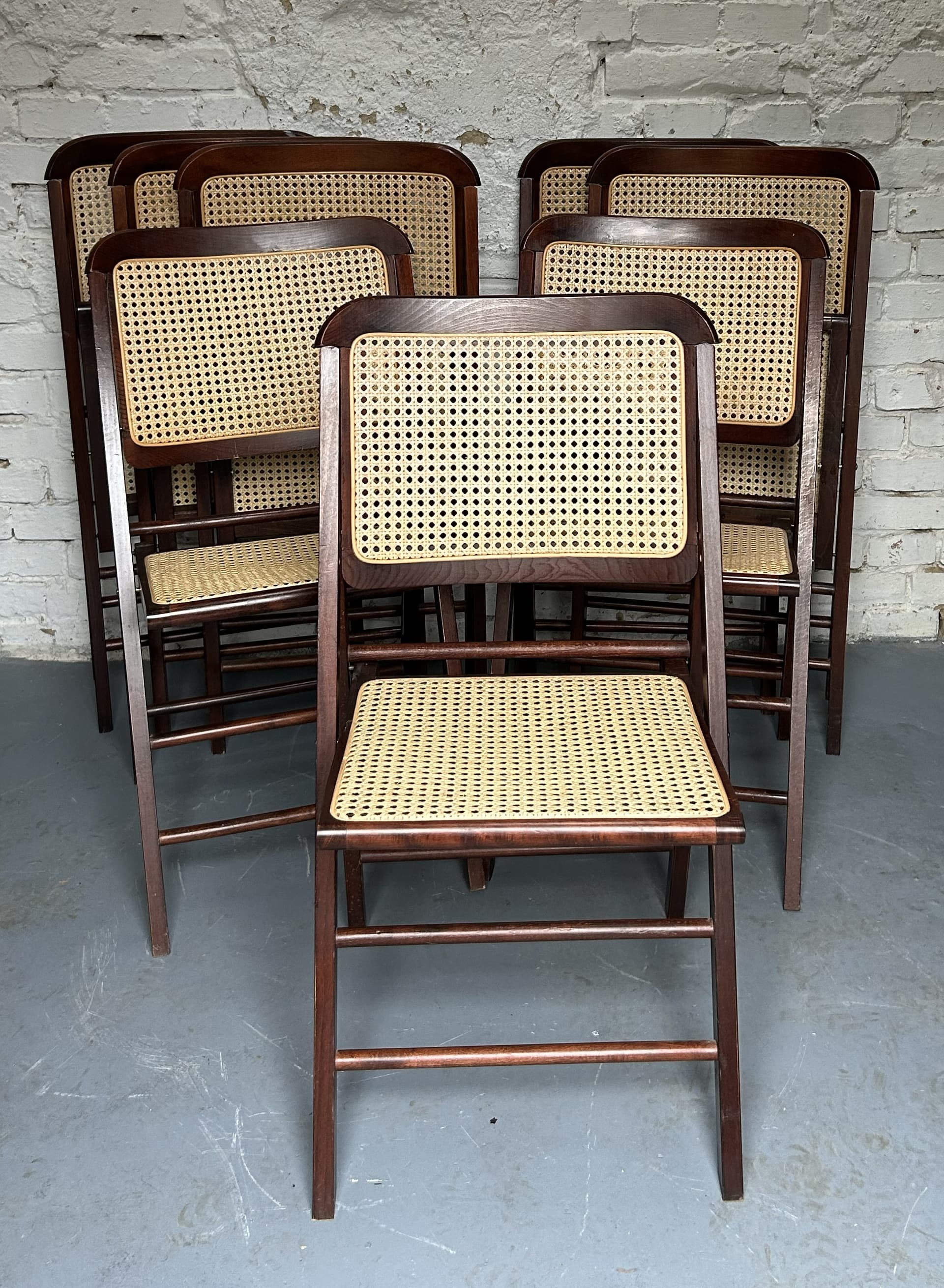 Krzesło składane, brązowy, rattan, lata 70. - 210480