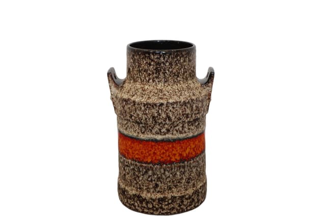Wielokolorowy wazon kamionkowy, styl fat lava, Niemcy, lata 70. - WYMIARY