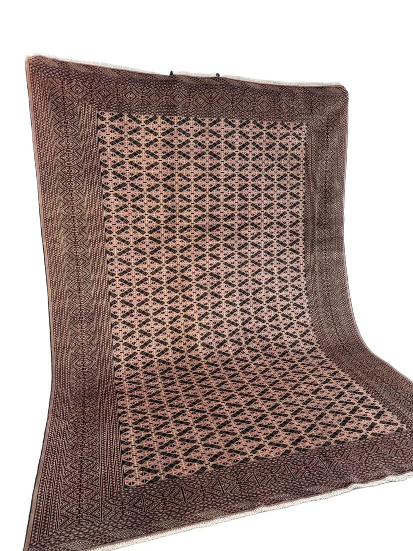 Dywan Buchara, art déco, beżowy, wełna kaszmirowa, Pakistan