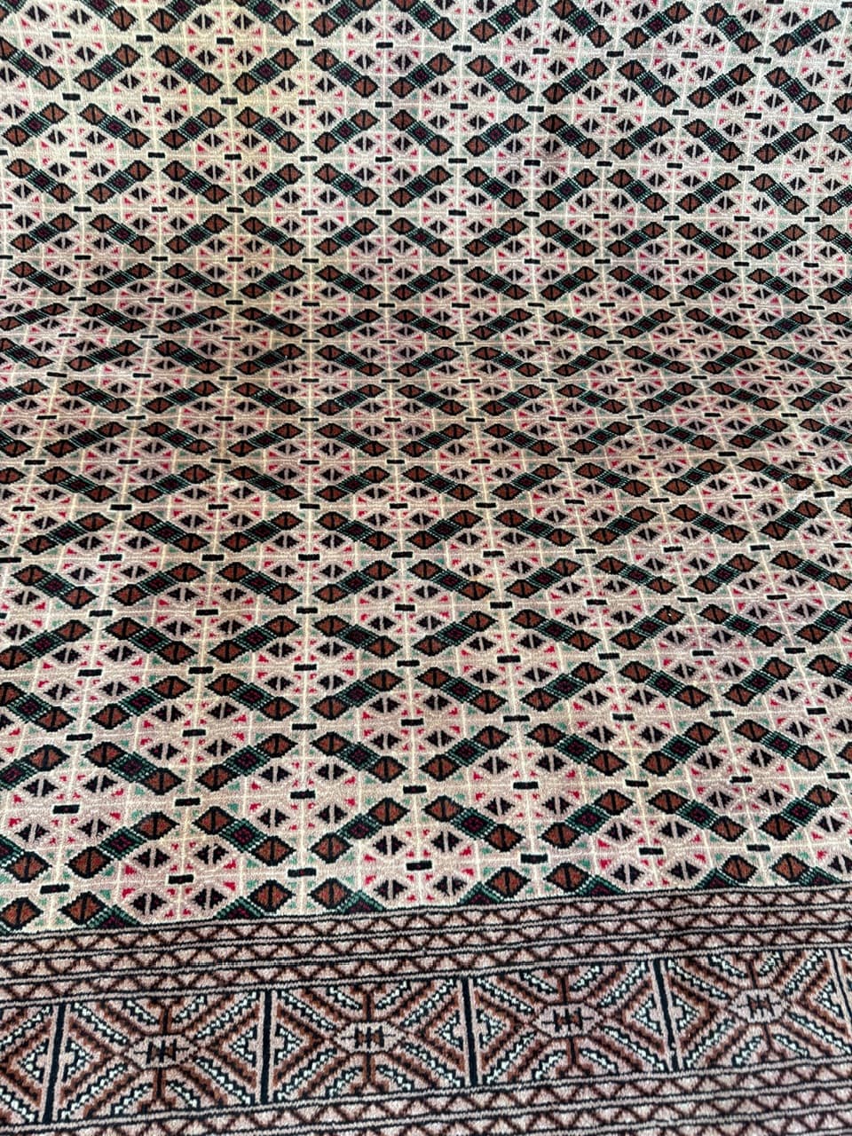 Dywan Buchara, art déco, beżowy, wełna kaszmirowa, Pakistan - 210633