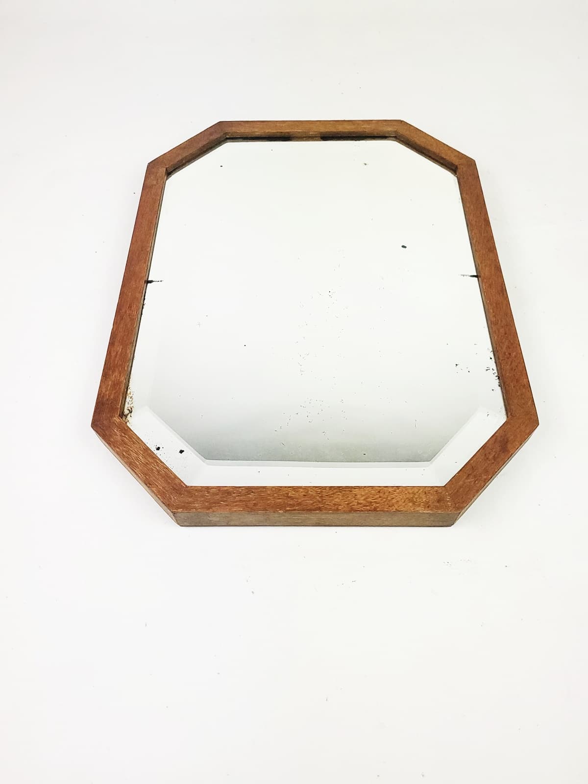 Dressing Table Mirror, brown wood glass, 1950s - 210710