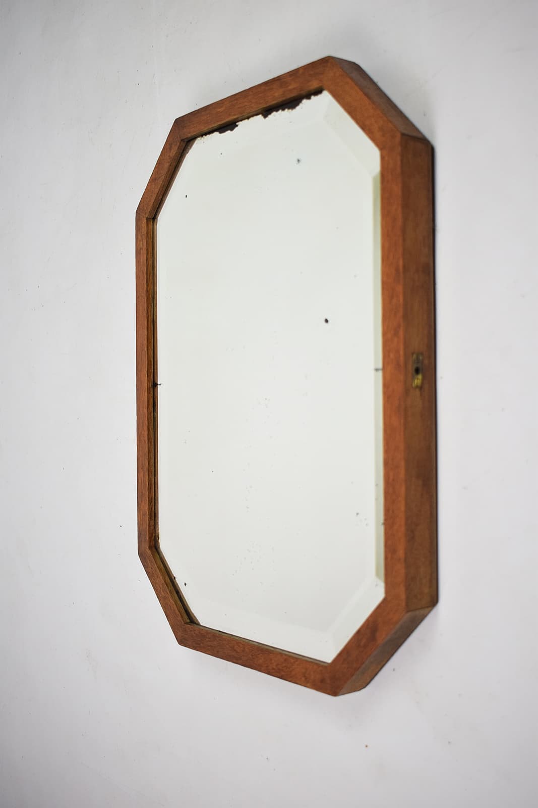 Dressing Table Mirror, brown wood glass, 1950s - 210713