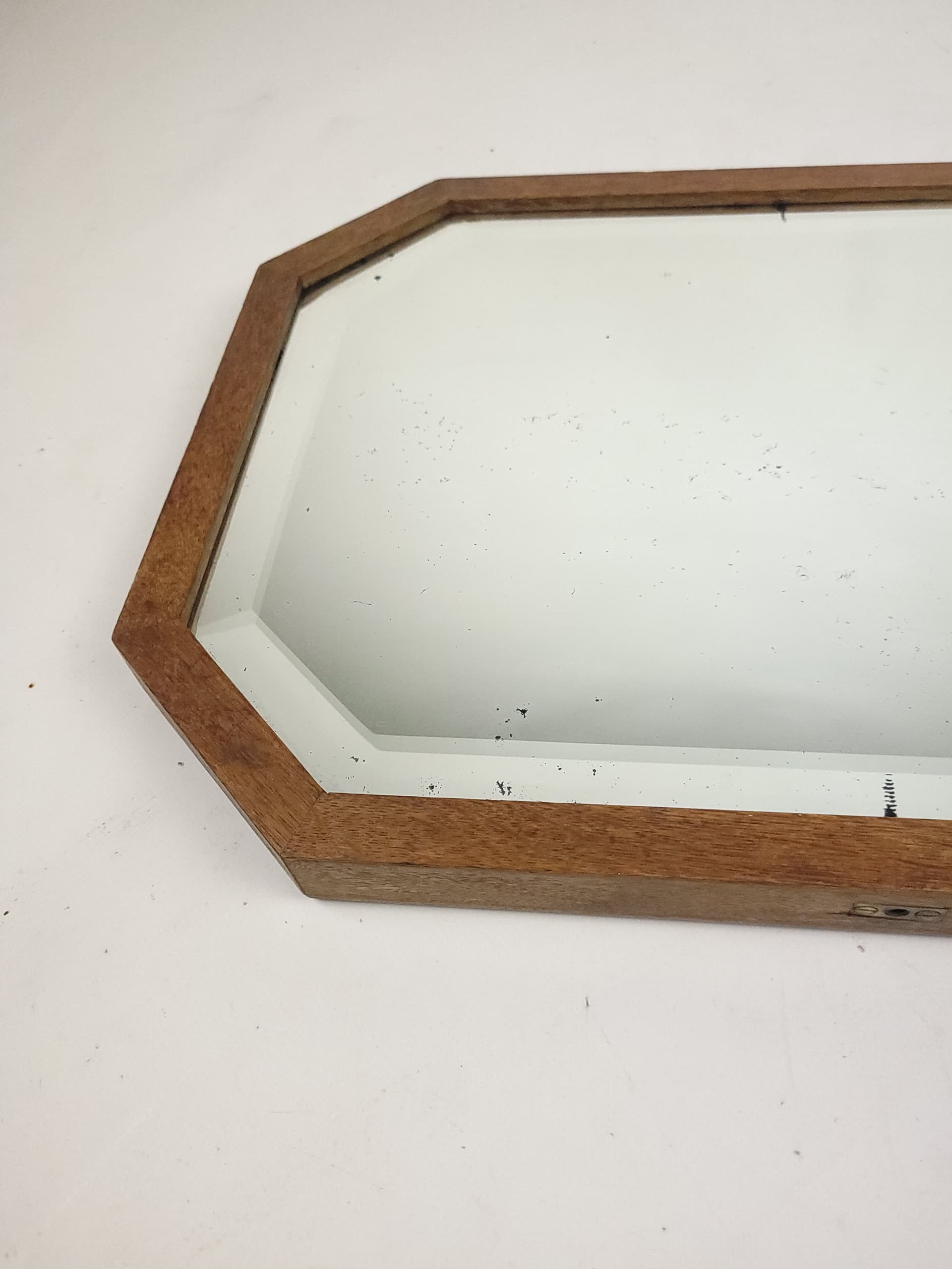 Dressing Table Mirror, brown wood glass, 1950s - 210715