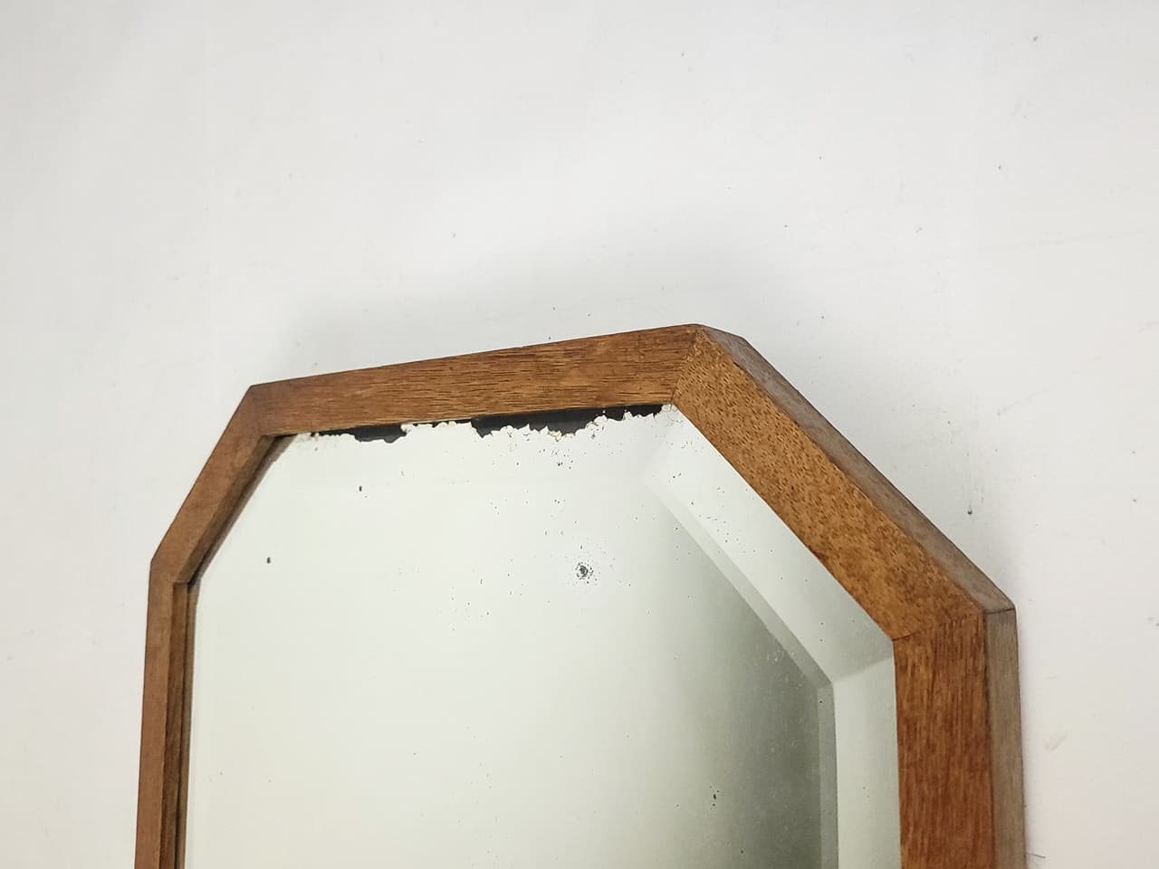 Dressing Table Mirror, brown wood glass, 1950s - 210711
