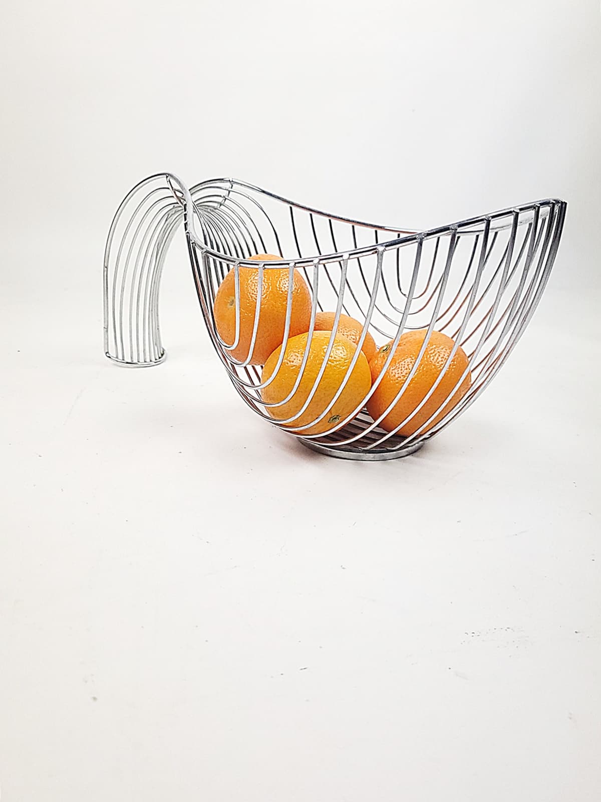 Stojak na owoce, srebrny, metal, lata 90. - 210734