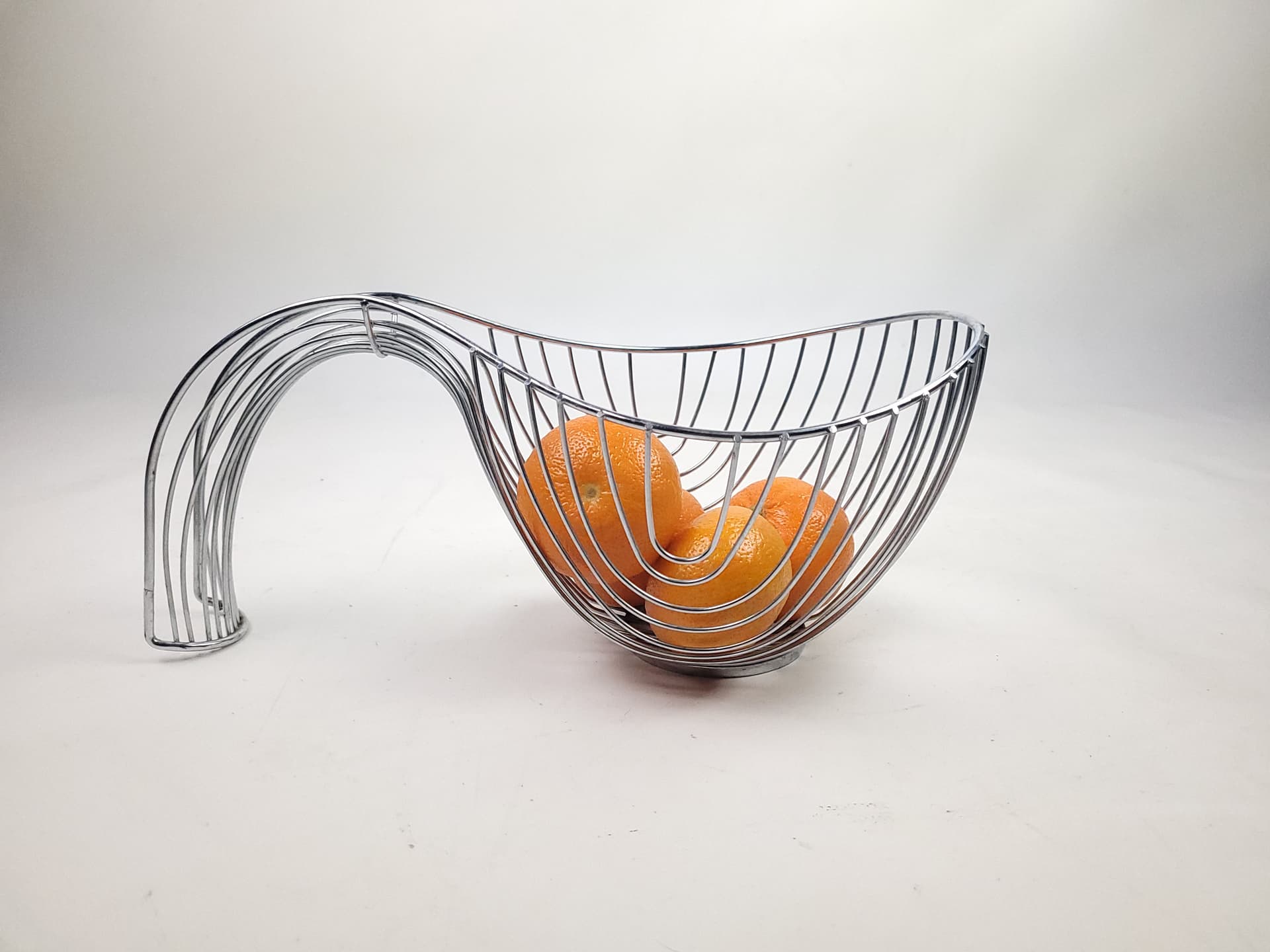 Stojak na owoce, srebrny, metal, lata 90. - 210736