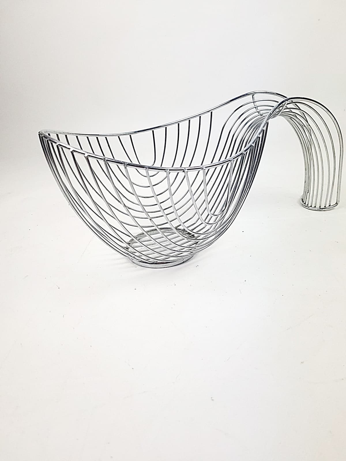 Stojak na owoce, srebrny, metal, lata 90. - 210735