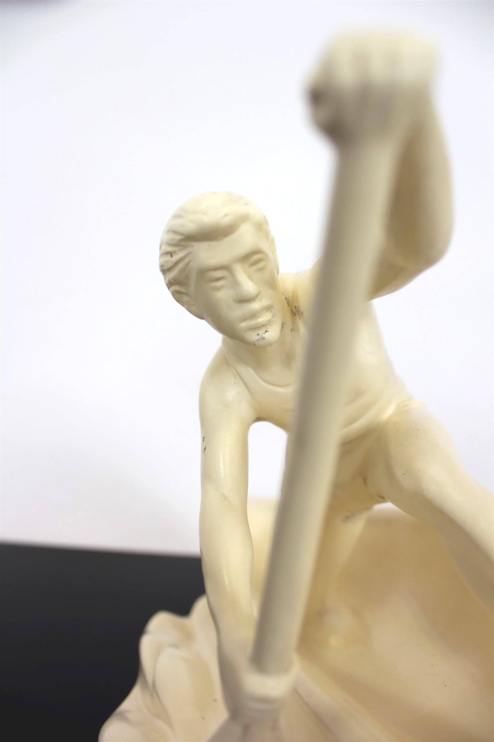 Figurka wioślarza, kość słoniowa, ceramika, Jihokera Bechyně, Czechy, lata 50. - 210739